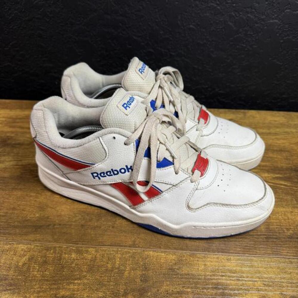Reebok BB 4000 White Red Blue‎ Leather Athletic Sneakers Mens 9